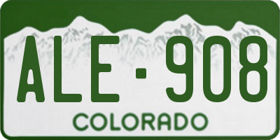 CO license plate ALE908