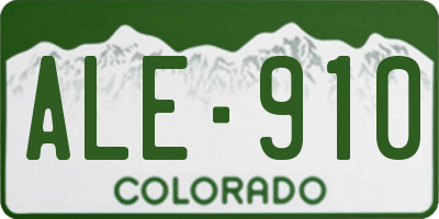CO license plate ALE910