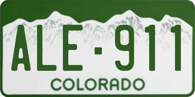 CO license plate ALE911