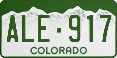 CO license plate ALE917