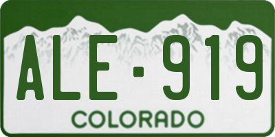 CO license plate ALE919