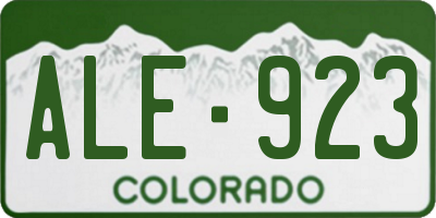 CO license plate ALE923