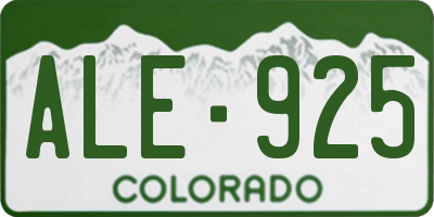 CO license plate ALE925