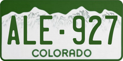CO license plate ALE927
