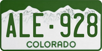 CO license plate ALE928
