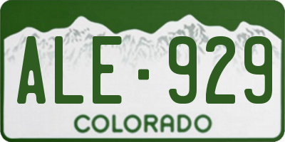CO license plate ALE929