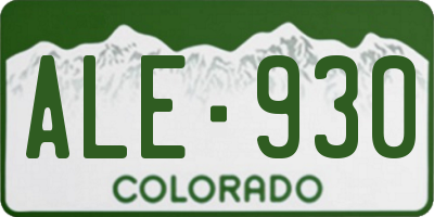 CO license plate ALE930