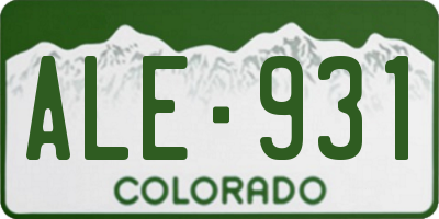 CO license plate ALE931