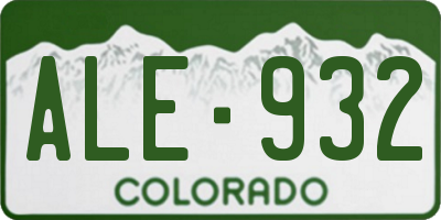CO license plate ALE932
