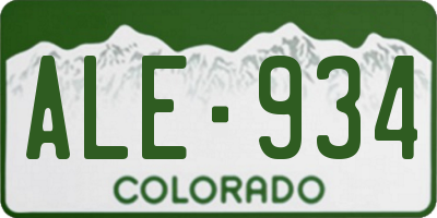 CO license plate ALE934