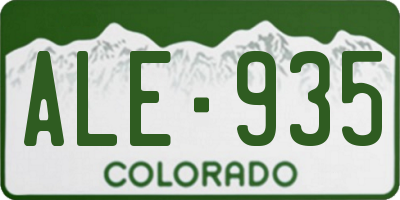 CO license plate ALE935