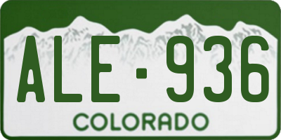 CO license plate ALE936