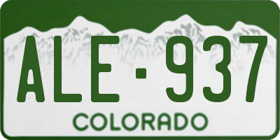 CO license plate ALE937