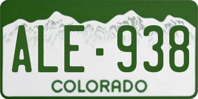 CO license plate ALE938