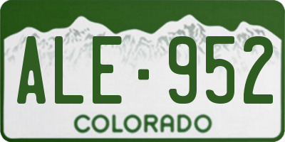 CO license plate ALE952