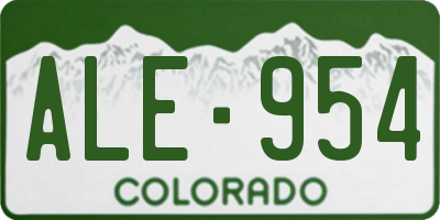 CO license plate ALE954