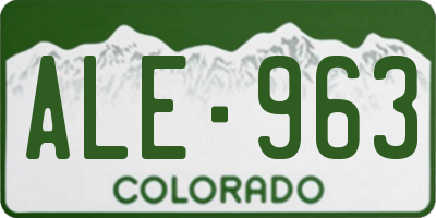 CO license plate ALE963