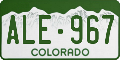 CO license plate ALE967