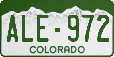 CO license plate ALE972