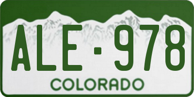 CO license plate ALE978