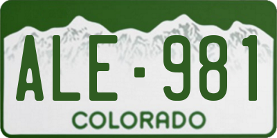 CO license plate ALE981