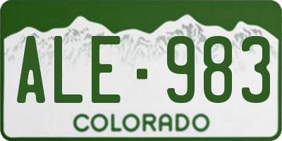 CO license plate ALE983