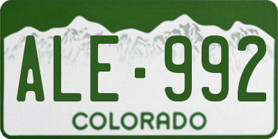CO license plate ALE992