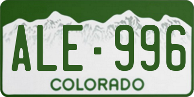 CO license plate ALE996