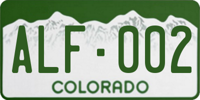 CO license plate ALF002