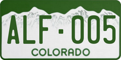 CO license plate ALF005