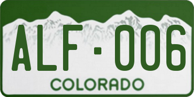 CO license plate ALF006