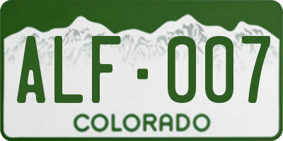 CO license plate ALF007