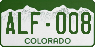 CO license plate ALF008