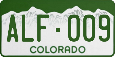 CO license plate ALF009