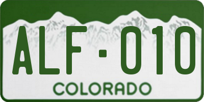 CO license plate ALF010