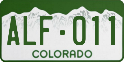 CO license plate ALF011