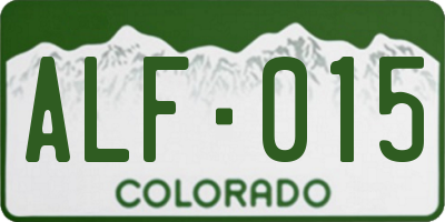 CO license plate ALF015