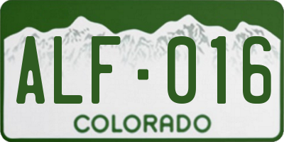CO license plate ALF016