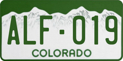 CO license plate ALF019