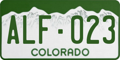 CO license plate ALF023