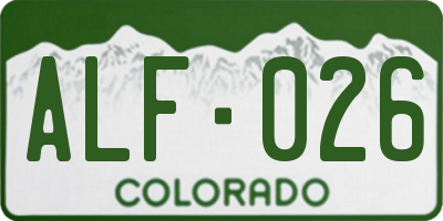 CO license plate ALF026