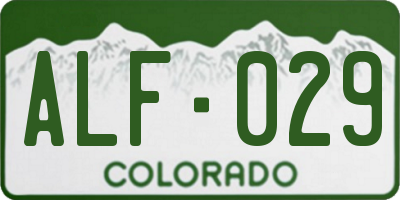 CO license plate ALF029