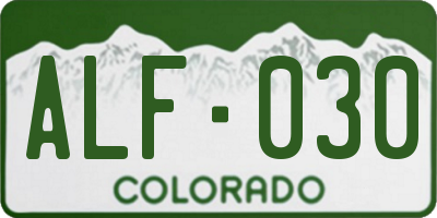 CO license plate ALF030