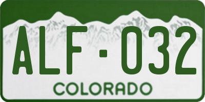 CO license plate ALF032