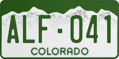 CO license plate ALF041