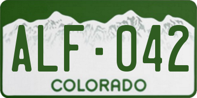 CO license plate ALF042