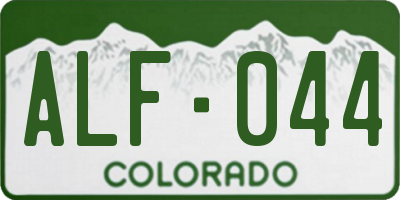 CO license plate ALF044