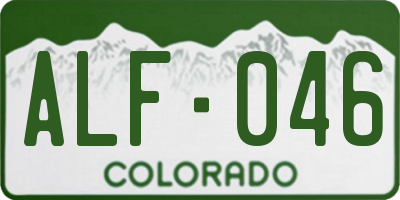CO license plate ALF046