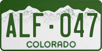 CO license plate ALF047
