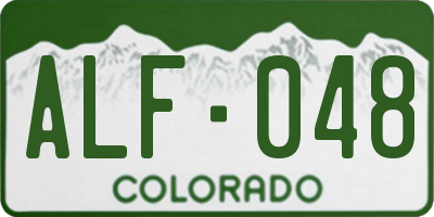 CO license plate ALF048